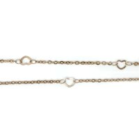 Rosegolden - Edelstahl Kette mit Herzchen,...