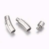 2 stufiger Schnappverschluß, Drückverschluss  Innen: 5mm, Edelstahl Verlängerung