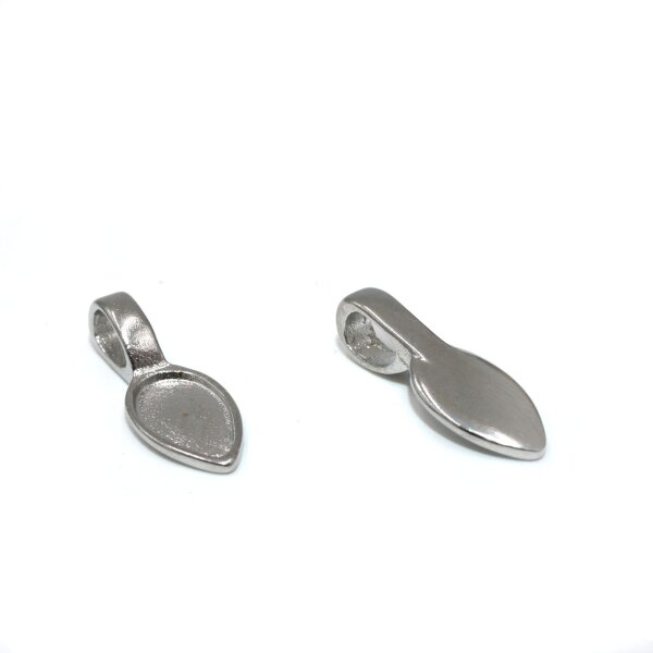 Anhängerschlaufe, oval,schlicht, Edelstahl, 1 Stück,Stift zum ankleben,Stiftöse K13/A2