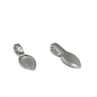 Anhängerschlaufe, oval,schlicht, Edelstahl, 1 Stück,Stift zum ankleben,Stiftöse K13/A2
