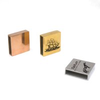 rechteckige Hülse handpoliert, Edelstahl,  15x5mm...