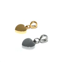 Miniatur Herz Edelstahl, charm, Anhänger mit 3mm...