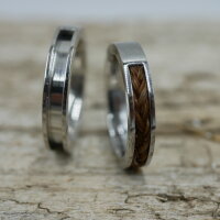 Edelstahl-Ring mit Nut und Brücke, 4mm breit, zum Einlegen von Pferdehaar