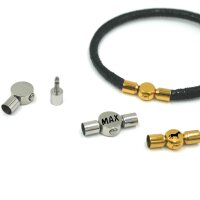 TITAN eleganter Schnappverschluß, Drückverschluss mit Endkappe , Innen: 3mm (K34/5)