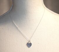 Herz in 3 Größen 925 Silber Herz Gravurplatte, Mit -ohne Kette , natur, Gravurfähig,