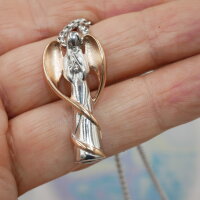 Ein Engel umgibt dich mit schützenden Flügeln, Ascheanhänger Urne mit Kette, med Edelstahl (37/A8)