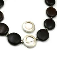 Cabochon  Scheibe Fassung, Anhänger 18mm,  925 Silber, mit  Kreis Ausschnitt  fürTierhaare (10/5)