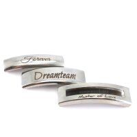 Edler Edelstahl Überschieber, Gravurplatte, 10x2mm für Pferdehaar und Armbänder (K/2-C2)