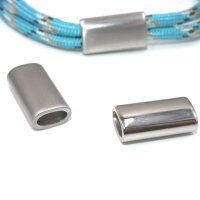 flach-ovale exklusive Hülse 20x7x11mm, gebürstet oder poliert, mit Gravuroption Edelstahl für Pferdehaar