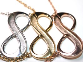 Infinity-Anhänger, horizontal für Pferdehaar mit Kette, 3 Farben, Gravuroption (K/1-A1)