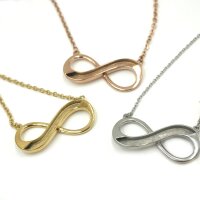 Infinity-Anhänger, horizontal für Pferdehaar mit Kette, 3 Farben, Gravuroption (K/1-A1)