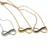 Infinity-Anhänger, horizontal für Pferdehaar mit Kette, 3 Farben, Gravuroption (K/1-A1)