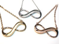Infinity-Anhänger, horizontal für Pferdehaar mit Kette, 3 Farben, Gravuroption (K/1-A1)
