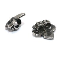 Schmuckperle , Fleur De Lis, Slider, Großloch Perle, Antique Silver , Edelstahl (K26/A2)
