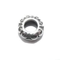 Ring oder  Rondell, Edelstahl  Großlochperle, antik...