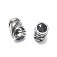 Ornament Hülse Edelstahl, , Innen: 5,7mm, Durchbrochen, Antik Look (K3/B8)