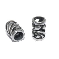 Ornament Hülse Edelstahl, , Innen: 5,7mm, Durchbrochen, Antik Look (K3/B8)