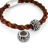 XXL Großlochperle mit Ornament, Solid Edelstahl, 8mm (K/7-B3)