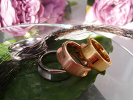 Edelstahl-Ring in drei Farben mit Nut und Brücke zum Einlegen von Pferdehaar, 9mm Breite