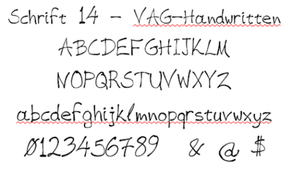 Schrift 14 VAG-Handwritten